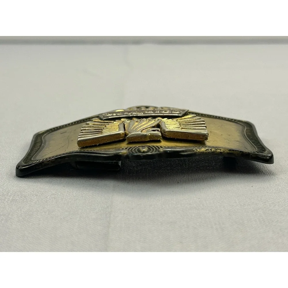 Vintage 1978 AHM Goldwing Eagle Belt Buckle Brass Tone Motorcycle Biker USA